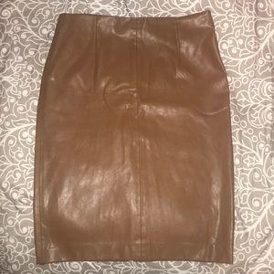 Zara all leather midi skirt
